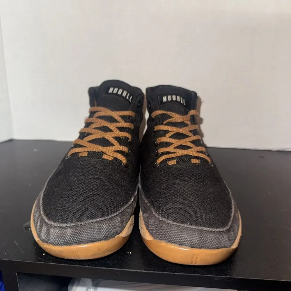 Nobull Mid Canvas Trainer Mens Size 7.5 Workout Gym Shoes Black Womens Size 9